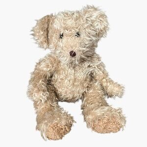 Russ Berrie 15" Radcliffe Tan Shaggy Plush Teddy Bear Brown Button Nose 3288